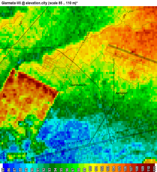 Giarmata-Vii elevation map