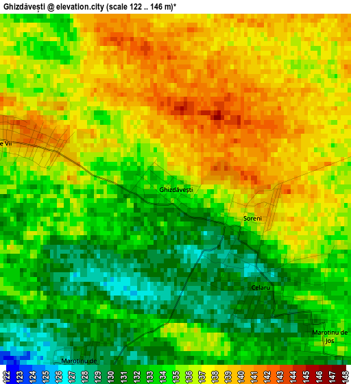 Ghizdăvești elevation map