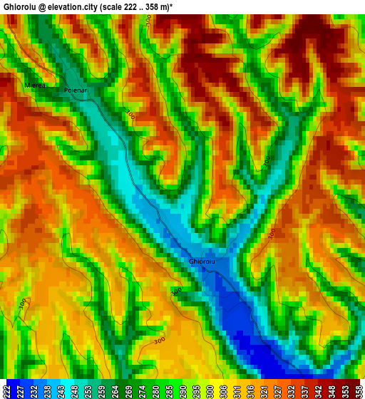 Ghioroiu elevation map