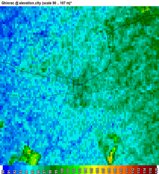 Ghiorac elevation map