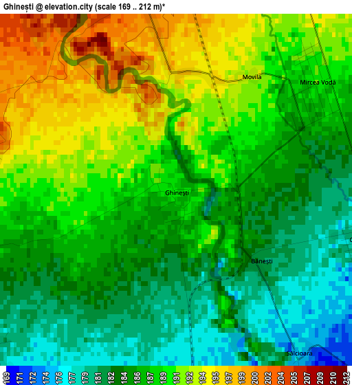 Ghinești elevation map