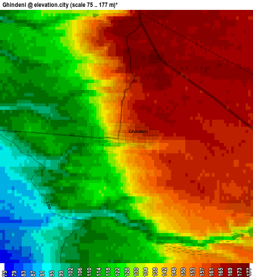 Ghindeni elevation map