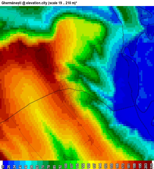 Ghermănești elevation map