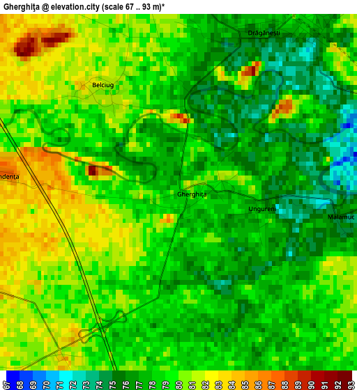 Gherghiţa elevation map