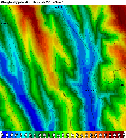 Ghergheşti elevation map