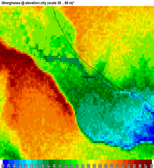 Ghergheasa elevation map