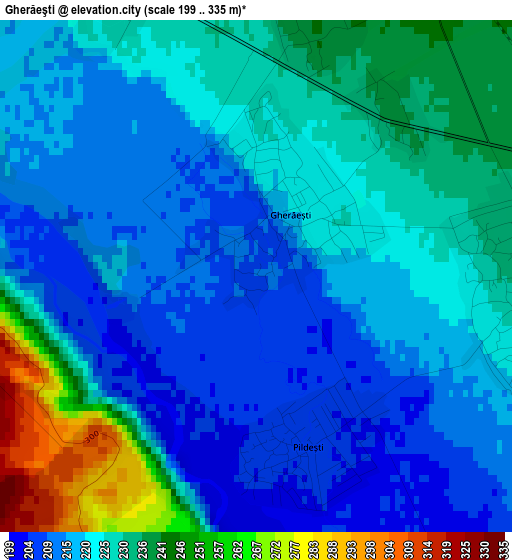 Gherăeşti elevation map