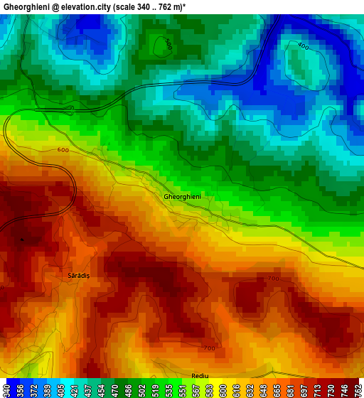 Gheorghieni elevation map