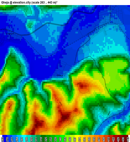 Gheja elevation map