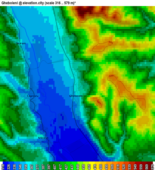 Gheboieni elevation map