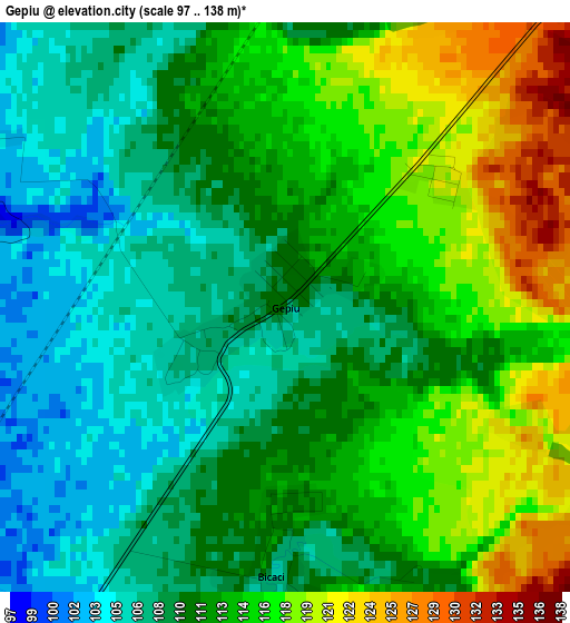 Gepiu elevation map