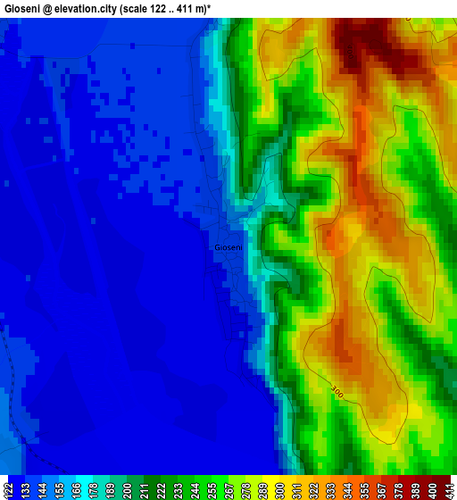 Gioseni elevation map