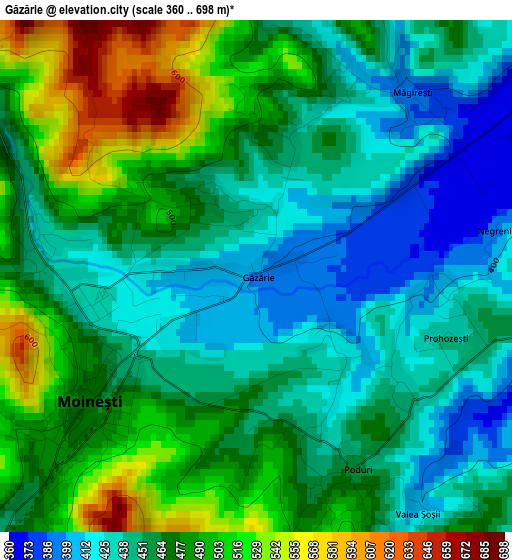 Găzărie elevation map