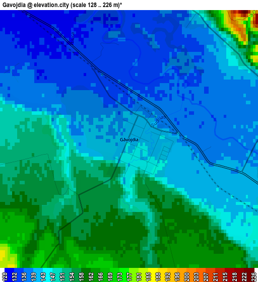 Gavojdia elevation map