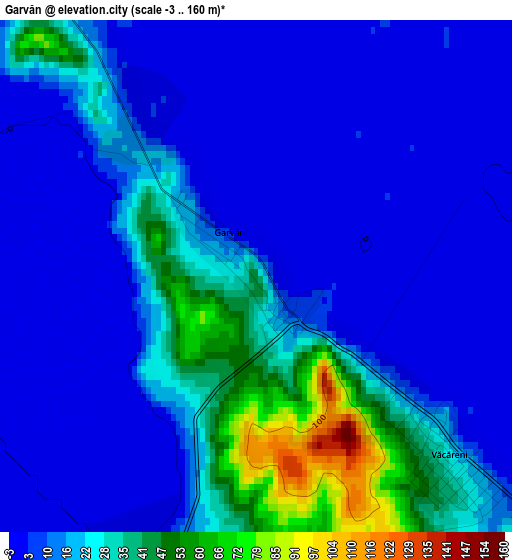 Garvăn elevation map