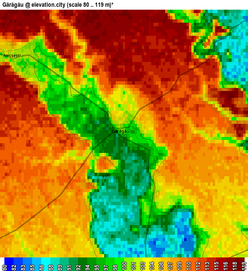 Gărăgău elevation map