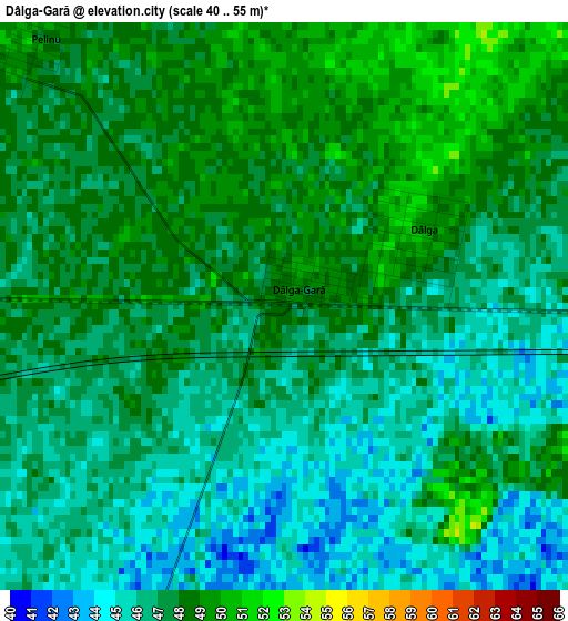 Dâlga-Gară elevation map