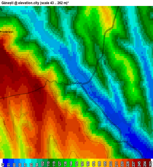 Gănești elevation map