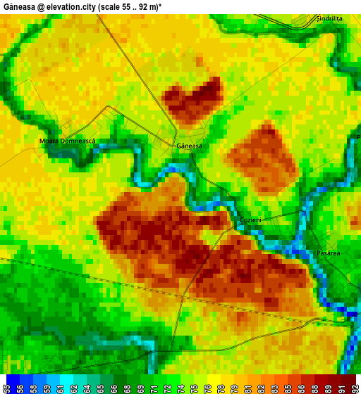 Găneasa elevation map