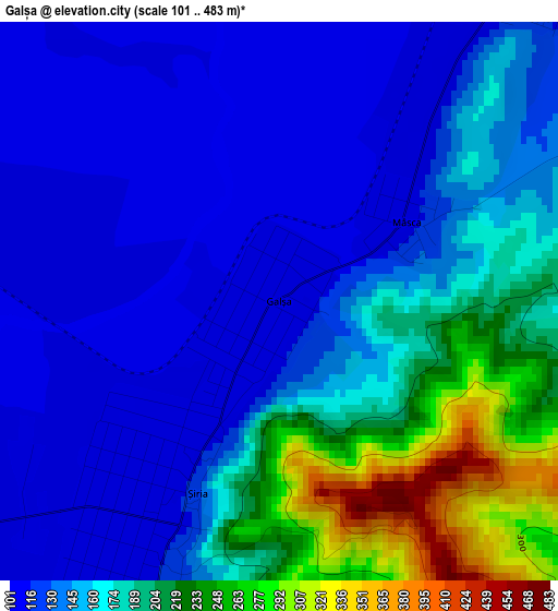 Galșa elevation map