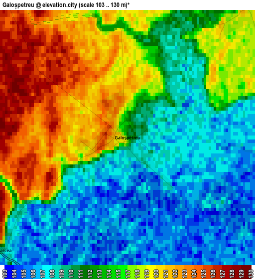 Galoșpetreu elevation map