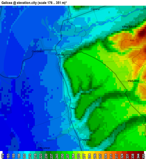 Galicea elevation map