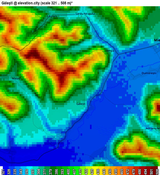 Găleşti elevation map