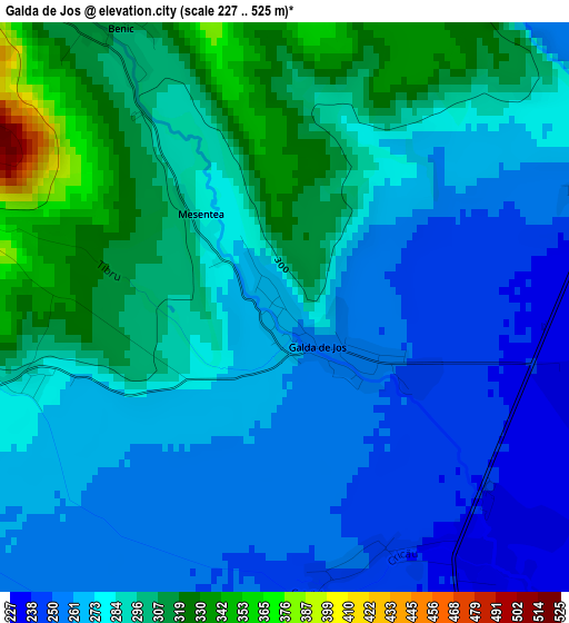 Galda de Jos elevation map