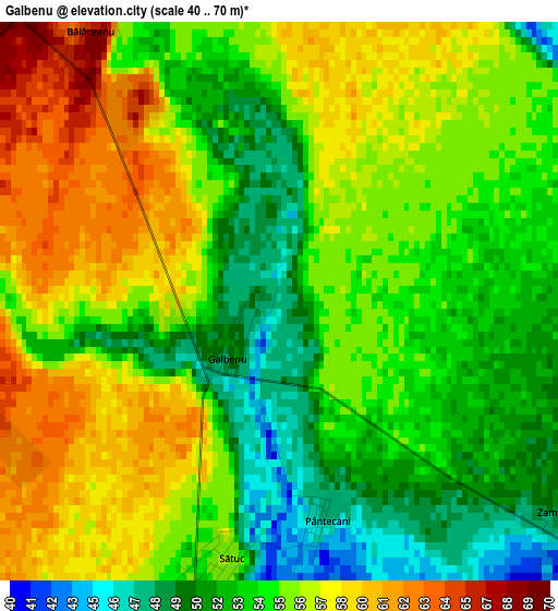 Galbenu elevation map