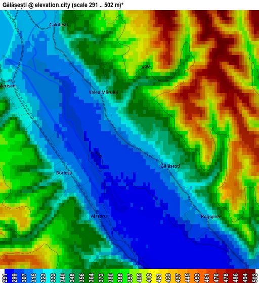 Gălășești elevation map