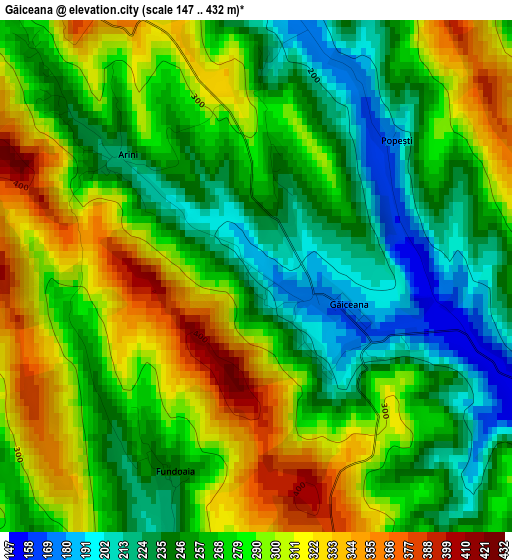 Găiceana elevation map