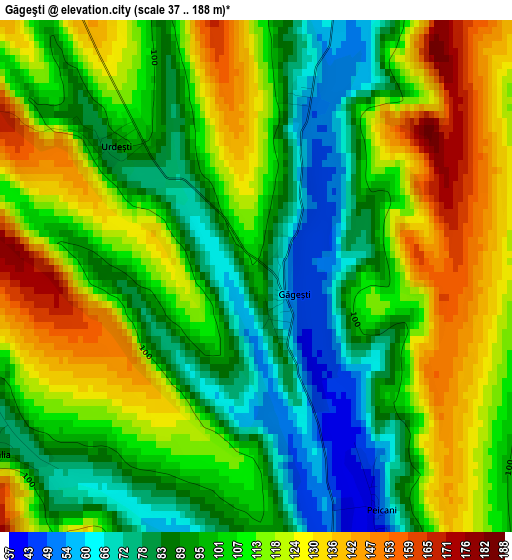 Găgeşti elevation map