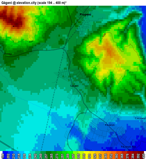 Găgeni elevation map