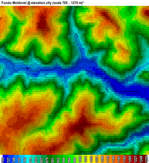 Fundu Moldovei elevation map