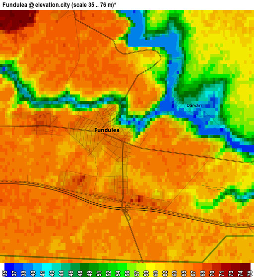 Fundulea elevation map