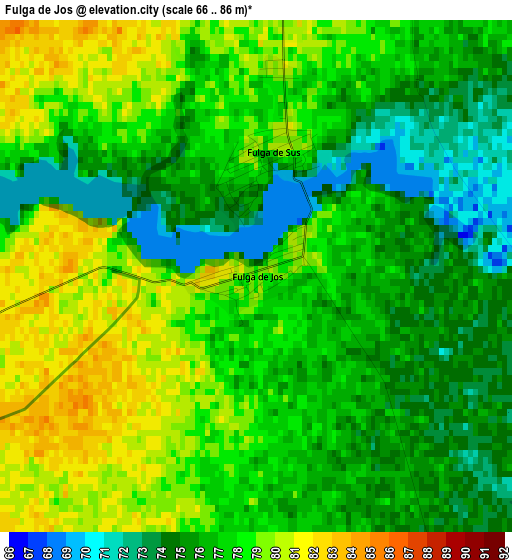 Fulga de Jos elevation map