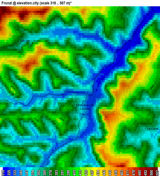 Frunzi elevation map