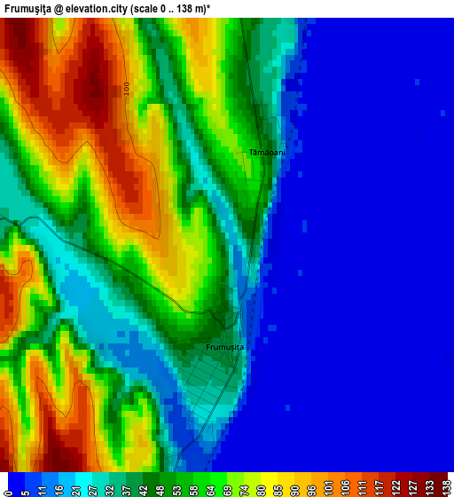 Frumuşiţa elevation map