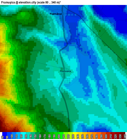 Frumuşica elevation map