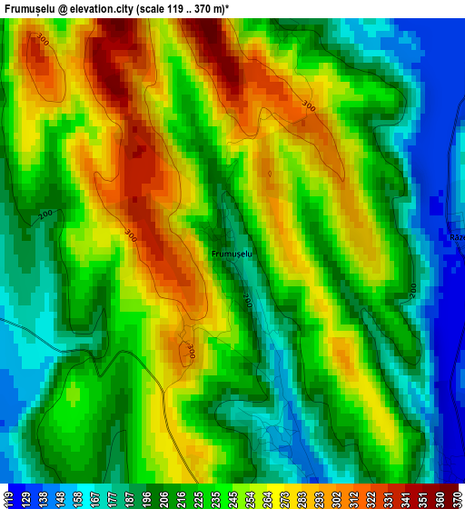 Frumușelu elevation map