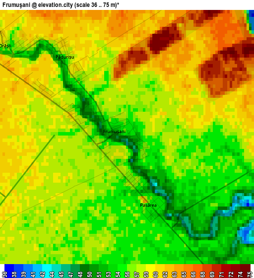 Frumuşani elevation map