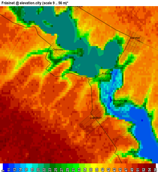 Frăsinet elevation map