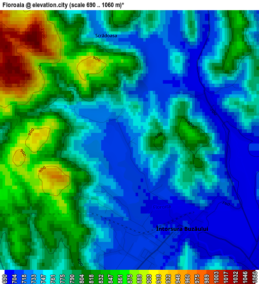 Floroaia elevation map