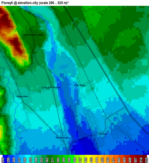 Floreşti elevation map