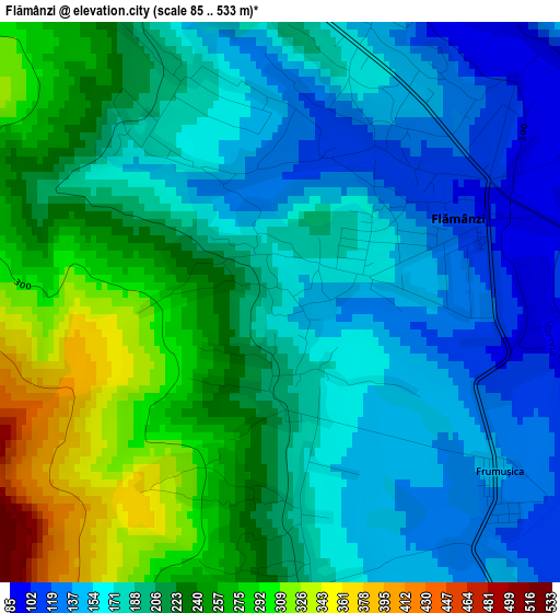 Flămânzi elevation map