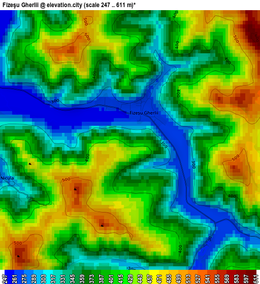 Fizeşu Gherlii elevation map