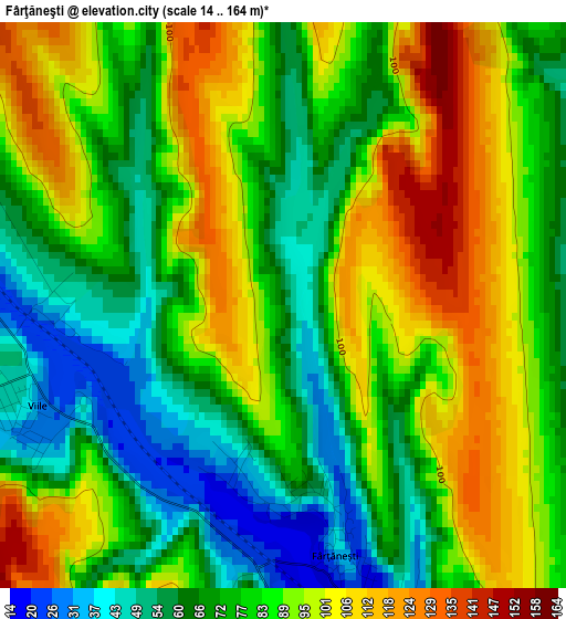 Fârţăneşti elevation map