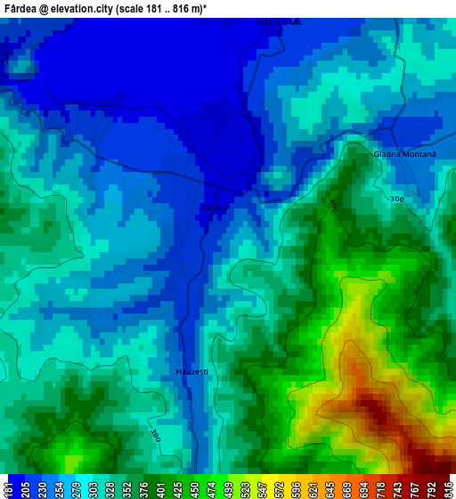 Fârdea elevation map