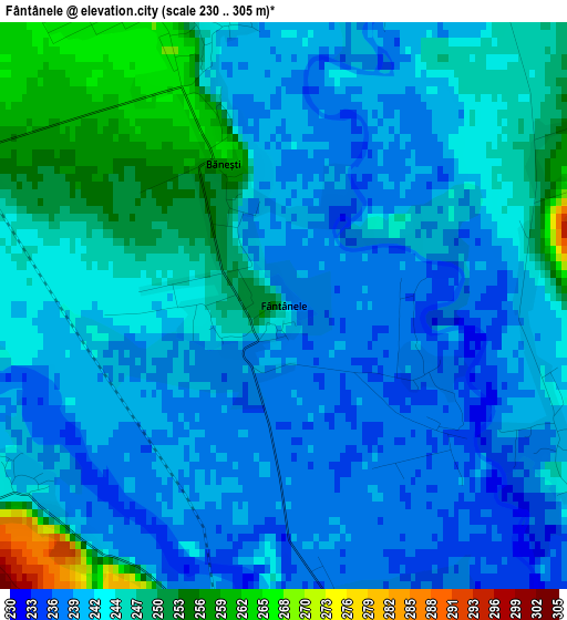 Fântânele elevation map