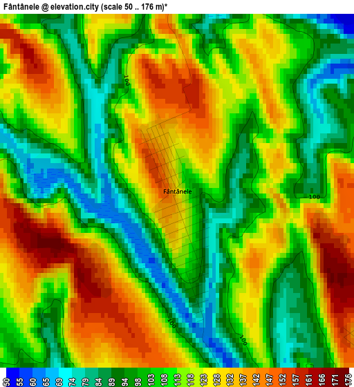 Fântânele elevation map